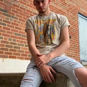 A vintage Star Wars graphic T-shirt.